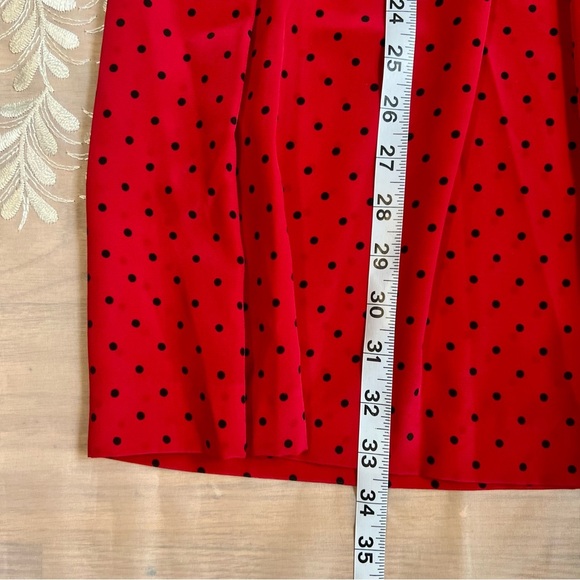 Vintage Red Polka Dot Maxi Skirt -Size 6 -SK11 - Picture 7 of 7